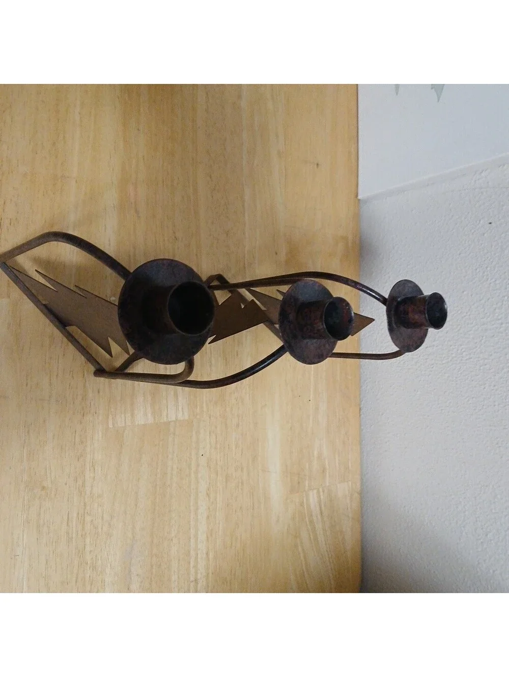 Brown And Black Metal Holiday Tree Candlestick Holder Rustick Festive Christmas